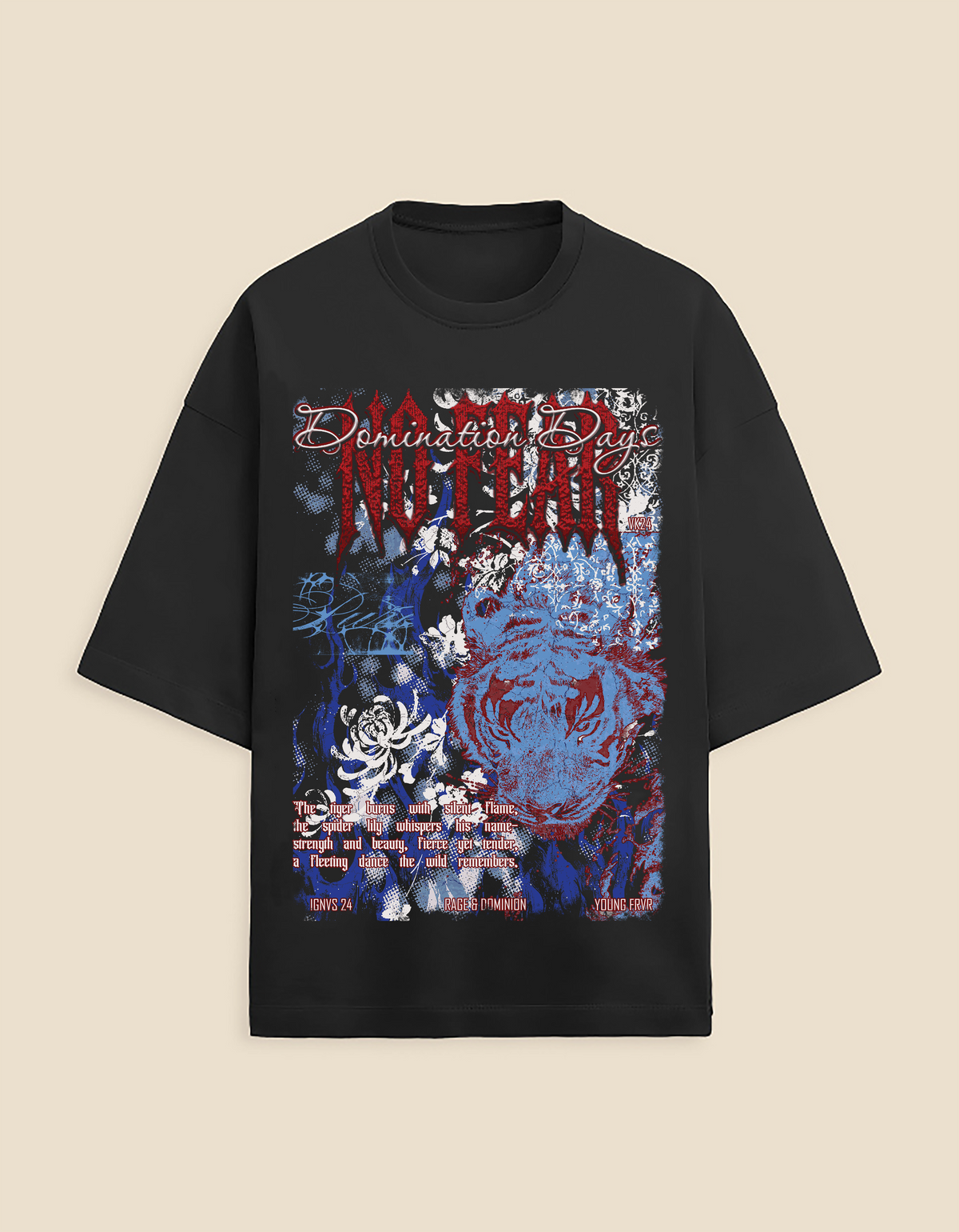No Fear Premium Graphic Unisex Terry Oversized Tee