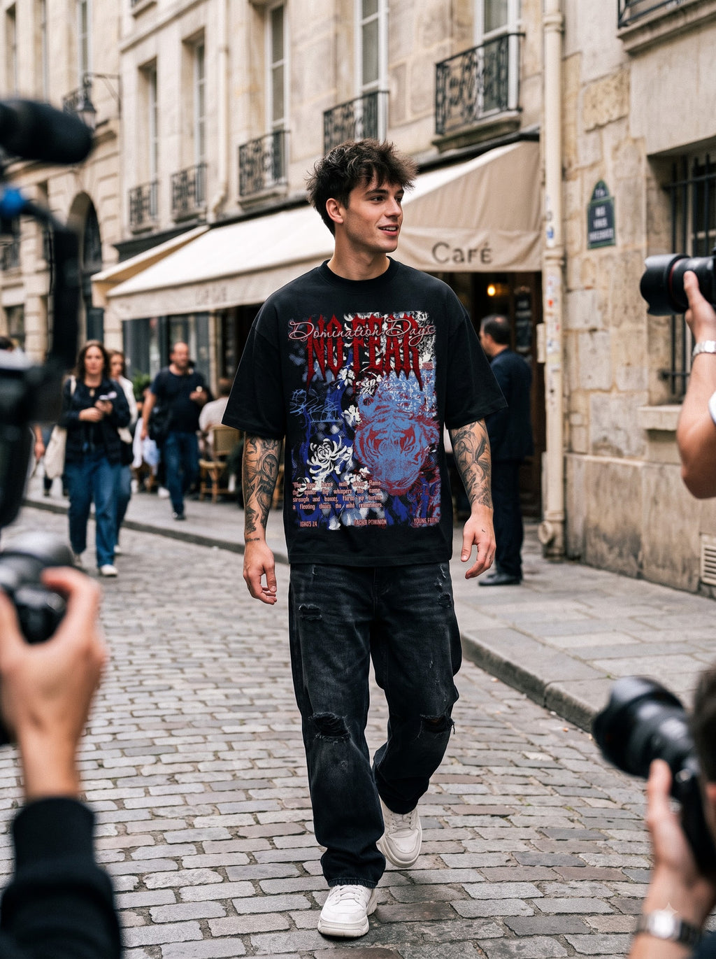 No Fear Premium Graphic Unisex Terry Oversized Tee