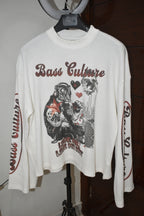 IGNVS Bass Culture Waffle Knit Oversized Full Sleeve T-Shirt - Off-White