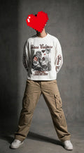 IGNVS Bass Culture Waffle Knit Oversized Full Sleeve T-Shirt - Off-White